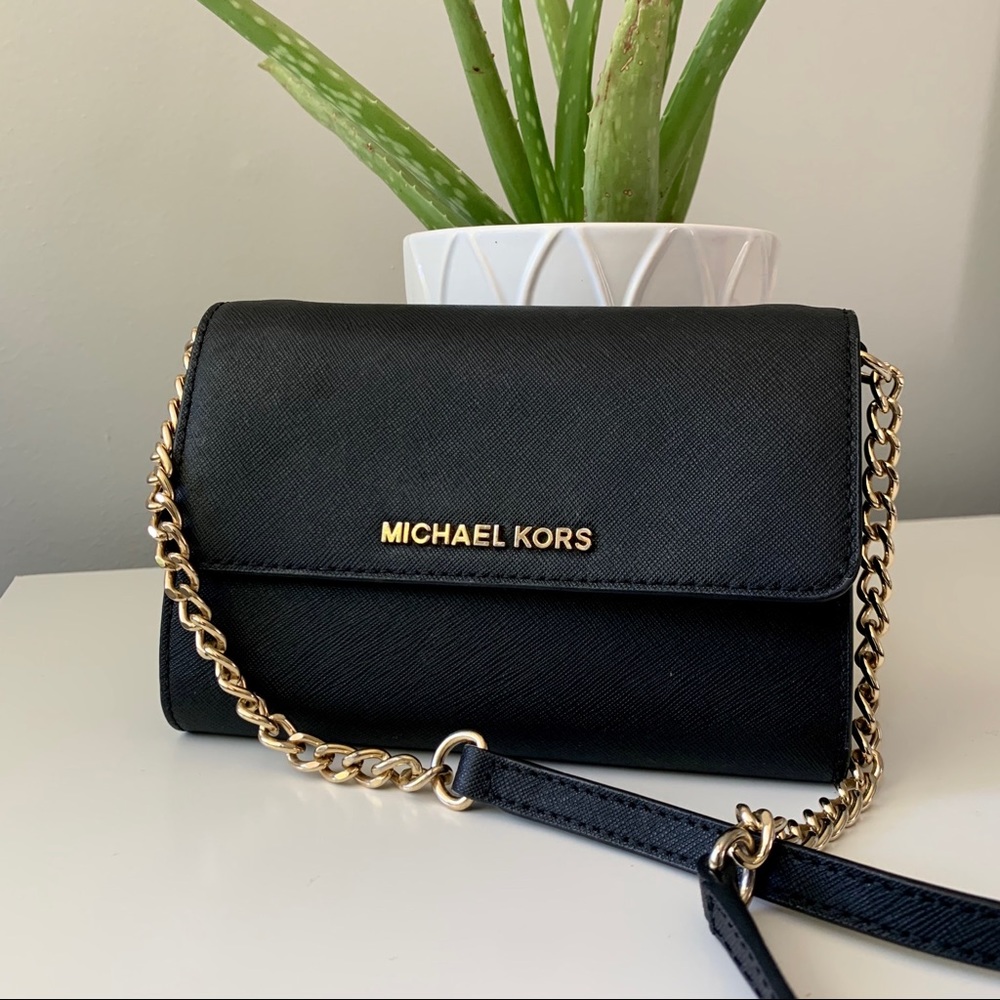 Michael Kors Black Wallet on Chain Crossbody bag